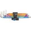 Набір Г-подібних ключів WERA 3950/9 Hex-Plus Multicolour HF Stainless 1, метричних, нержавіюча сталь, з фіксуючою функцією, 05022699001