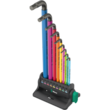 Набір Г-подібних ключів WERA 950/9 Hex-Plus Multicolour 3, пластиковий тримач, 05133165001