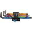 Набір Г-подібних ключів WERA, 950/9 Hex-Plus Multicolour HF 1, метричних, BlackLaser, з фіксуючою функцією, 05022210001