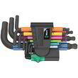Набір Г-подібних ключів, метричних, BlackLaser950 / 9 Hex-Plus Multicolour 2, 05133164001
