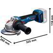 Болгарка Bosch GWS 18V-11 S Professional 06019N4001. Фото-3